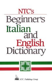 Cover of: NTC's beginner's Italian and English dictionary by Raffaele A. Dioguardi, Frank R. Abate