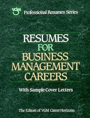 Cover of: Resumes for business management careers