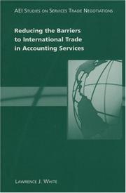 Cover of: Reducing the barriers to international trade in accounting services