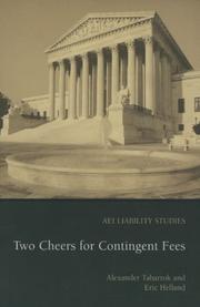 Cover of: Two Cheers for Contingent Fees