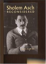 Cover of: Sholem Asch Reconsidered (The Yale University Library Gazette. Occasional Supplement)