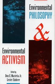 Cover of: Environmental philosophy and environmental activism