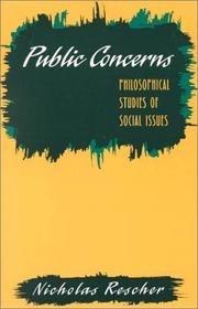 Cover of: Public concerns: philosophical studies of social issues
