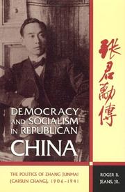 Democracy and socialism in Republican China by Roger B. Jeans