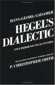 Cover of: Hegel's Dialectic by Hans-Georg Gadamer