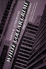 Cover of: White collar crime by Edwin Hardin Sutherland
