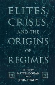 Cover of: Elites, crises, and the origins of regimes