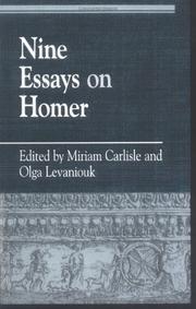 Cover of: Nine essays on Homer by Miriam Carlisle