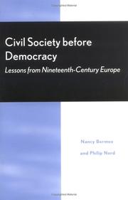 Cover of: Civil Society Before Democracy by Nancy Bermeo