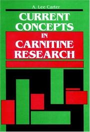 Cover of: Current concepts in carnitine research