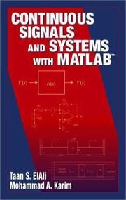 Cover of: Continuous Signals and Systems with MATLAB (Electrical Engineering Textbook Series)