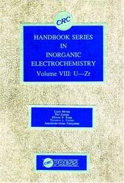 Cover of: Handbook of Inorganic Electrochemistry, Volume VIII