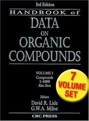Cover of: Handbook of data on organic compounds by editors, David R. Lide, G.W.A. Milne.