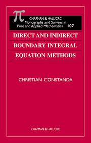 Cover of: Direct and Indirect Boundary Integral Equation Methods (Chapman and Hall /Crc Monographs and Surveys in Pure and Applied Mathematics)
