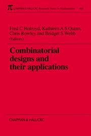 Cover of: Combinatorial designs and their applications by Fred C. Holroyd ... [et al.] (editors).