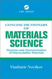 Cover of: Concise Dictionary of Materials Science:  Structure and Characterization of Polycrystalline Materials