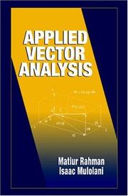 Cover of: Applied Vector Analysis (Electrical Engineering Textbook Series)