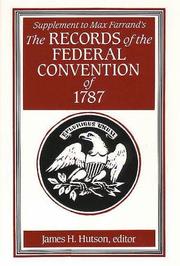 Cover of: Supplement to Max Farrand's Records of the Federal Convention of 1787