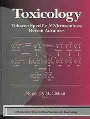 Cover of: Toxicology: tobacco-specific n-nitrosamines : recent advances