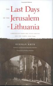 Cover of: The Last Days of the Jerusalem of Lithuania by Herman Kruk