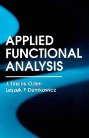 Cover of: Applied functional analysis
