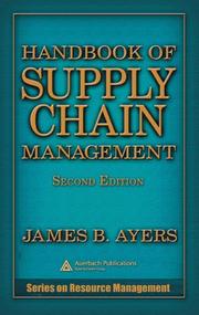 Cover of: Handbook of supply chain management by [edited by] James B. Ayers.
