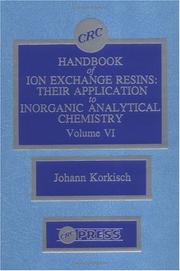 Cover of: CRC Handbook of Ion Exchange Resins, Volume VI