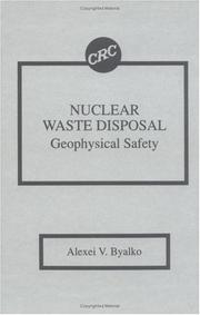 Cover of: Nuclear waste disposal by Alexei V. Byalko