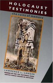 Cover of: Holocaust Testimonies by Lawrence L. Langer