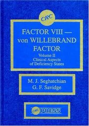 Factor VIII-von Willebrand factor by M. J. Seghatchian, G. F. Savidge