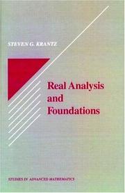 Cover of: Real analysis and foundations