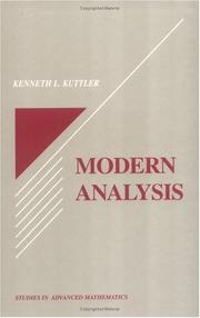 Cover of: Modern analysis