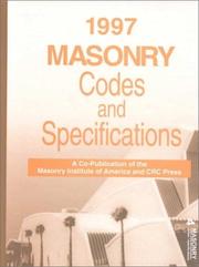 Cover of: 1997 Masonry Codes and Specifications