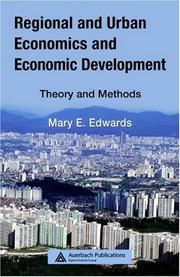 Cover of: Regional and Urban Economics and Economic Development: Theory and Methods