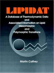 Cover of: LIPIDAT A Database of Thermo Data and Association Information on Lipid