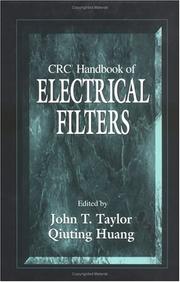 Cover of: CRC handbook of electrical filters by edited by John T. Taylor, Qiuting Huang.