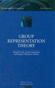 Cover of: Group Representation Theory (Fundametal Sciences: Mathematics)