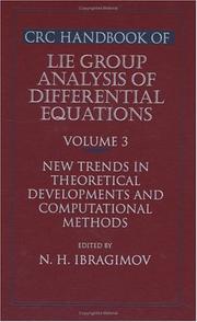 Cover of: CRC Handbook of Lie Group Analysis of Differential Equations, Volume III