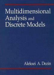 Cover of: Multidimensional analysis and discrete models