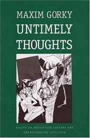 Cover of: Untimely Thoughts by Максим Горький
