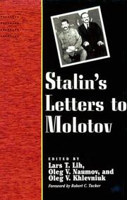 Cover of: Stalin's Letters to Molotov: 1925-1936 (Annals of Communism Series)
