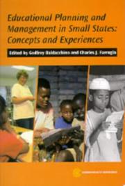 Cover of: Educational Planning and Management in Small States: Concepts and Experiences (Challenge of Scale Series)