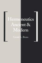 Cover of: Hermeneutics Ancient and Modern (Yale Studies in Hermeneutics)