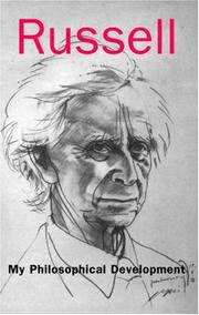 Cover of: My Philosophical Development by Bertrand Russell