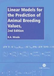 Linear models for the prediction of animal breeding values by R. A. Mrode