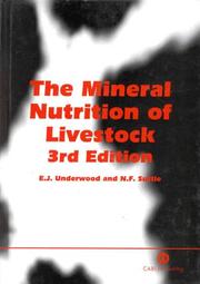 Cover of: The Mineral Nutrition of Livestock