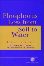 Cover of: Phosphorus loss from soil to water by edited by H. Tunney ... [et al.].