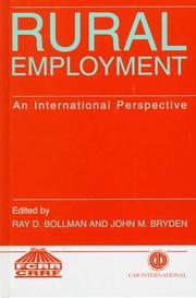 Cover of: Rural employment: an international perspective