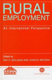 Cover of: Rural employment by edited by Ray D. Bollman and John M. Bryden.