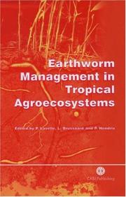 Cover of: Earthworm Management in Tropical Agroecosystems